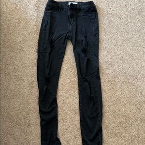 Black ripped jeggings